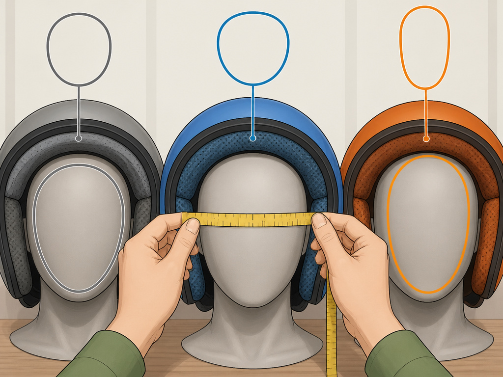 motorcycle helmet head shape map by brand and fit