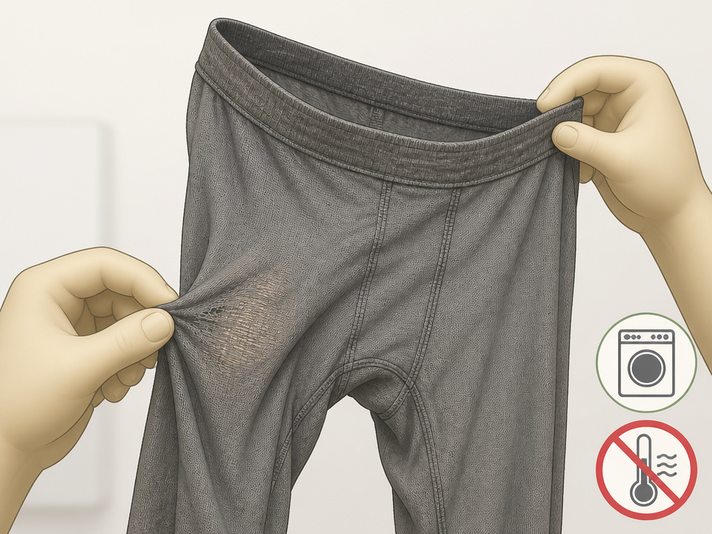 Checking motorcycle base layer wear at elastic and thin fabric points