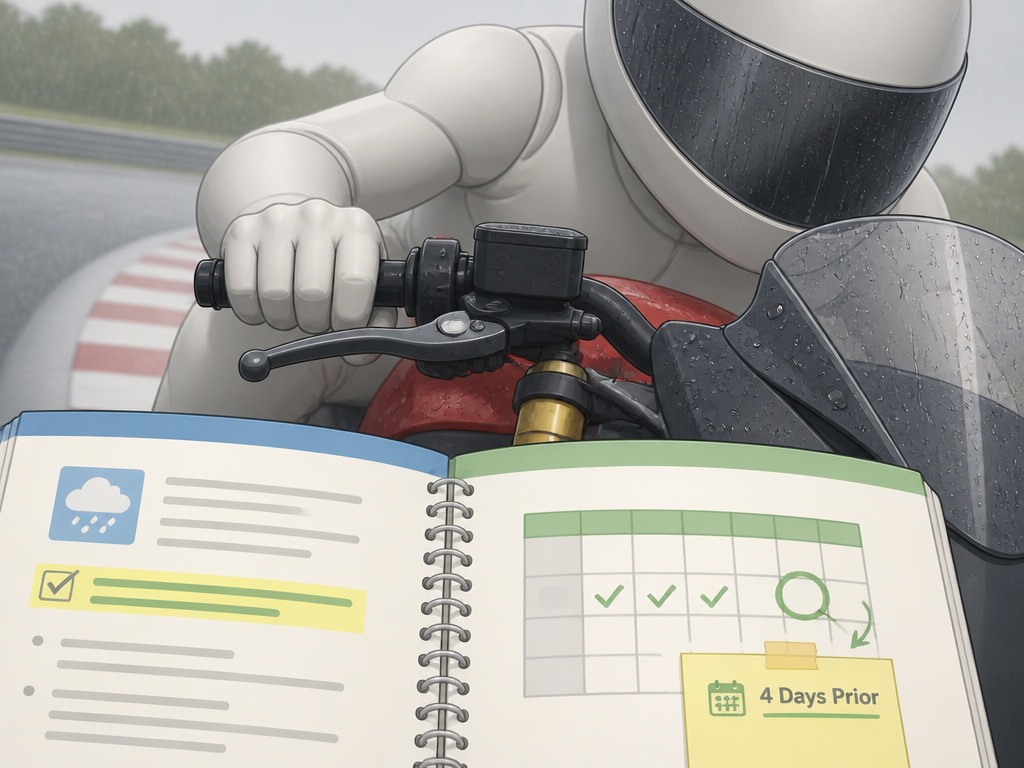 Motorcycle track day rules for first-timers, weather policies, and advanced programs