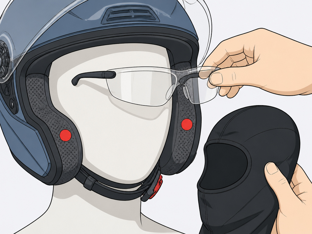 testing motorcycle helmet fit pressure points with and without gear