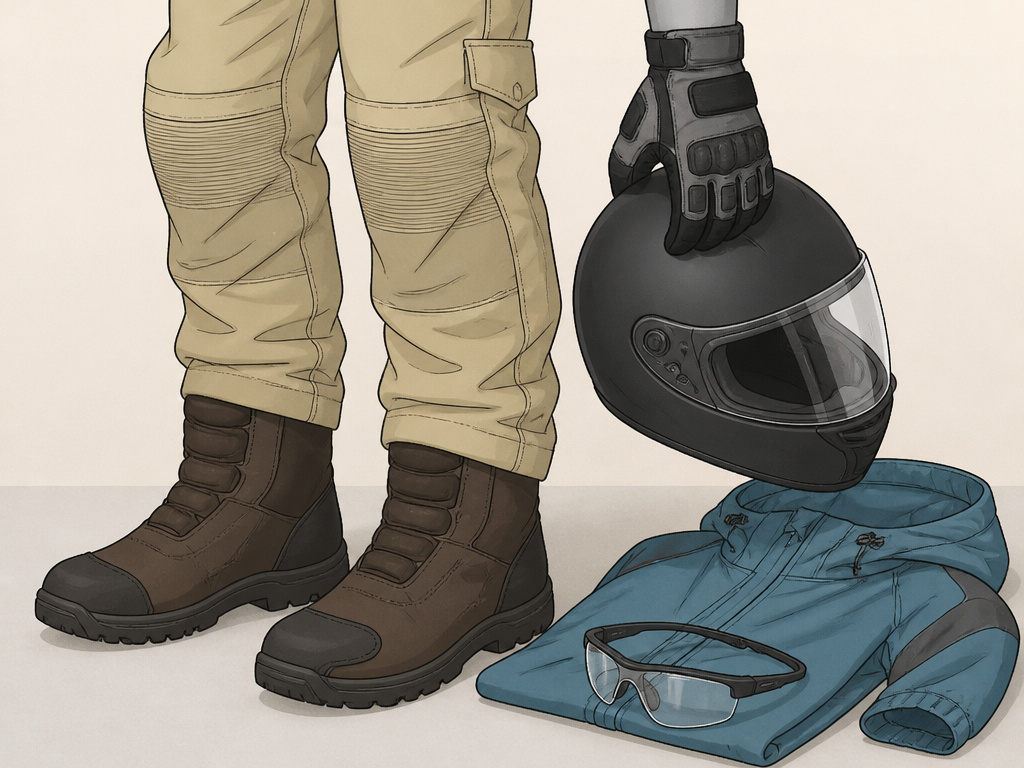 Essential motorcycle gear checklist for the MSF Basic Rider Course.